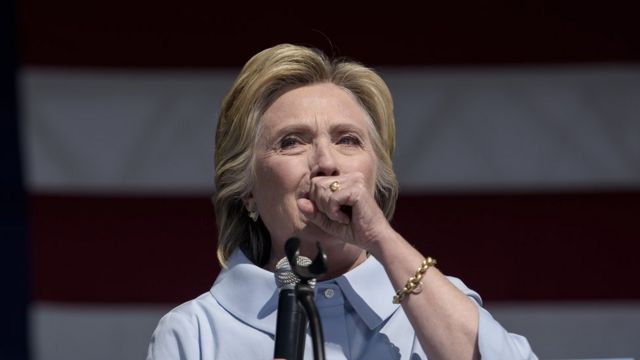 Clinton en un acto de campaña