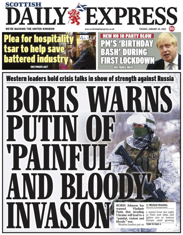 Scotland S Papers Pm S Lockdown Birthday Bash And Ukraine War Fears c News