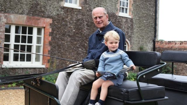 Prince Philip with Prince George