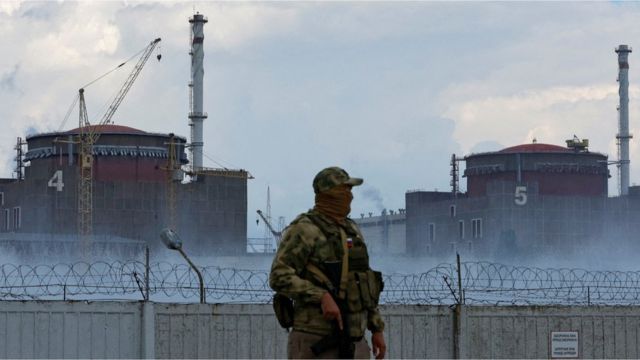 泽连斯基称俄罗斯正在威胁扎波罗热核电站以及欧洲人民的安全。(photo:BBC)