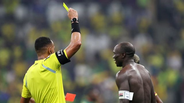 Cameroon's Aboubakar is sent off