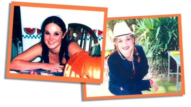 Duas fotos de Erica Harvey adolescente