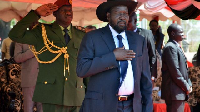 Le président sud-soudanais Salva Kiir à Juba le 19 mars 2015.