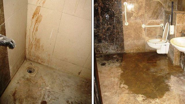 Banheiro sujo na vila olímpica em Nova Déli