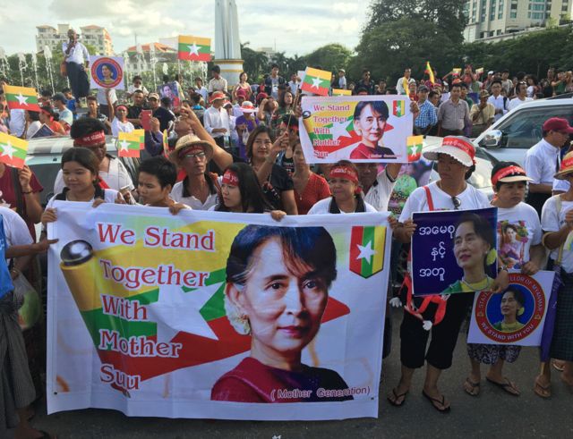 Pro-ASSK rally in Yangon
