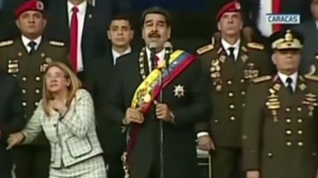 Venezuela Devlet Başkanı Nicolas Madur konuşma yapıyor
