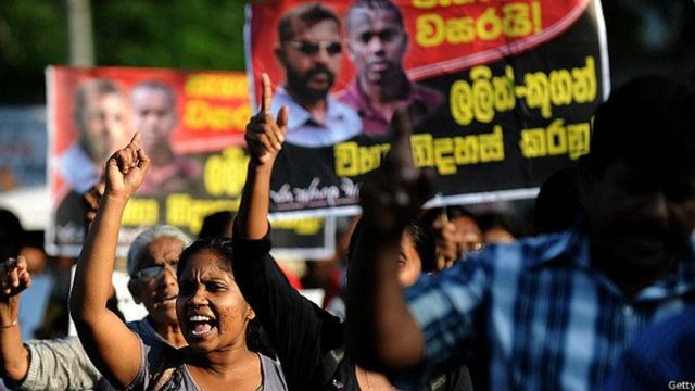 ලලිත් සහ කුහන් අතුරුදන් කිරීමට එරෙහි උද්ඝෝෂණයක්