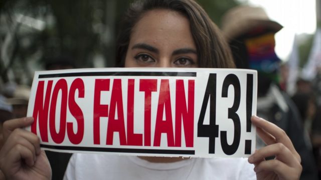 Protesta por los normalistas de Ayotzinapa