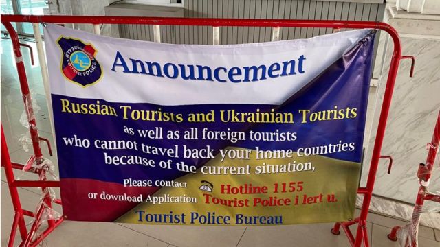 Thông báo hỗ trợ khách du lịch Nga và Ukraine tại Pattaya, Thái Lan