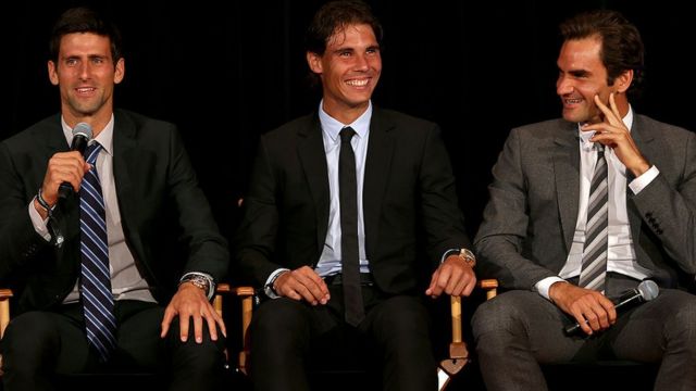 Rafael Nadal, Novak Djokovic and Roger Federer