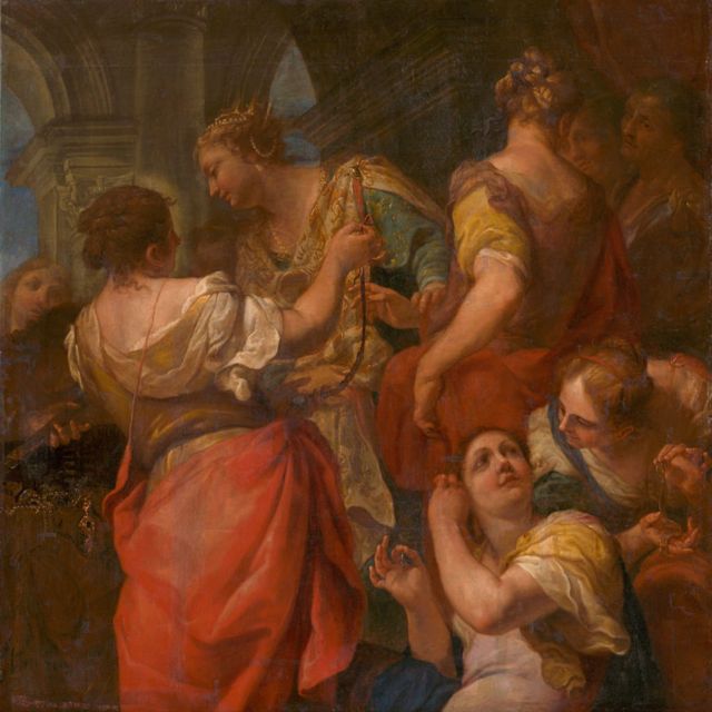 Achilles and the Daughters of Lycomedes, painted by Antonio Molinari circa 1680.