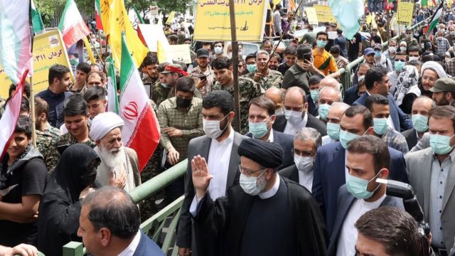 ابراهیم رئیسی در تظاهرات روز قدس تهران