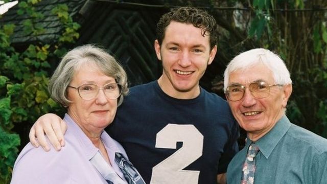 Dominic with his parents Anne and Bill