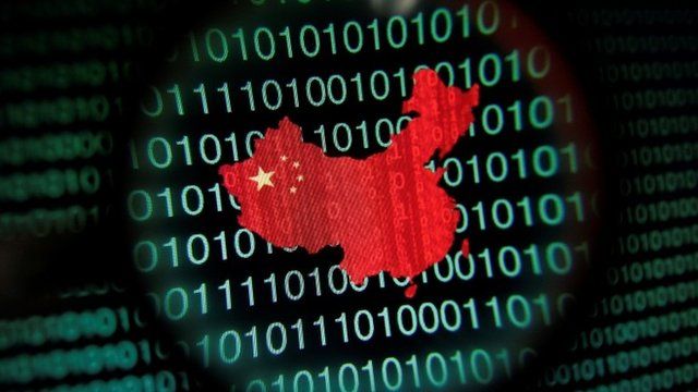 China on binary background