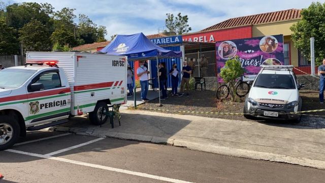 Fachada da creche onde o crime ocorreu em SC