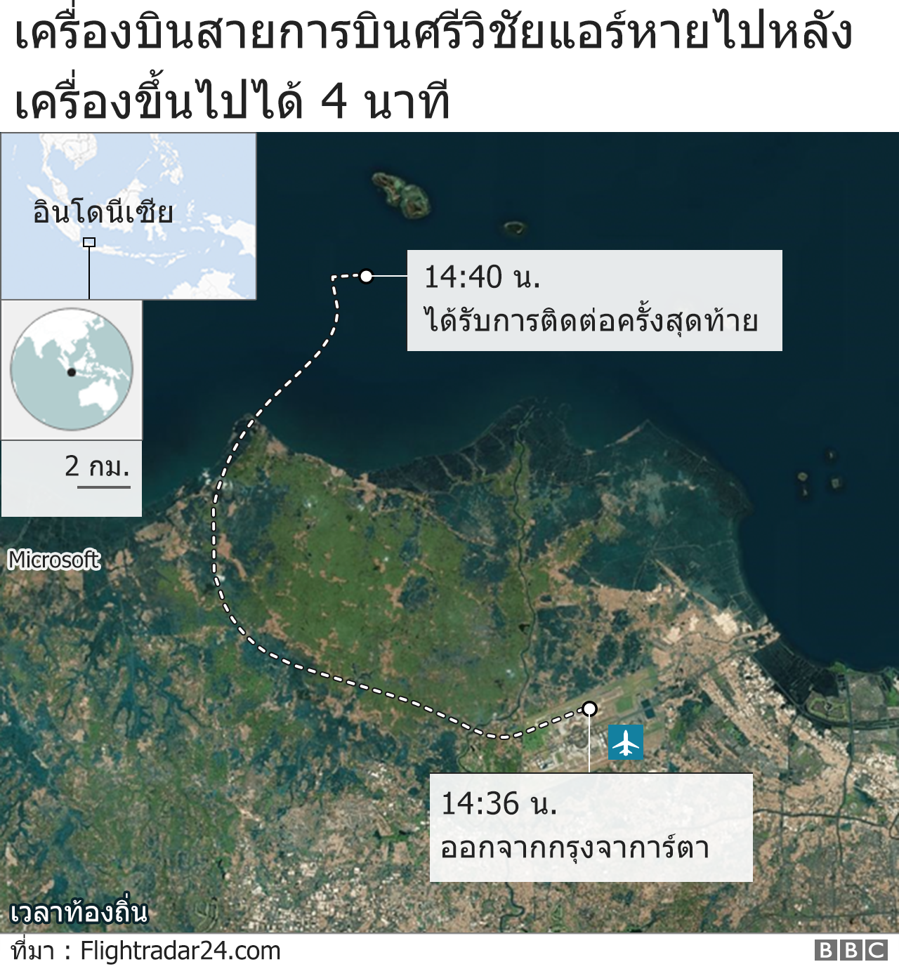 Indonesian passenger plane disappeared after taking off from Jakarta