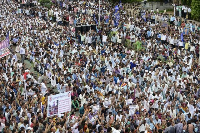 Maandamano ya jamii ya Dalits mwaka 2016 katika jimbo la Gujarat