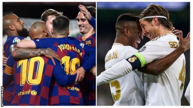 Barcelona and Real Madrid players dey jolly