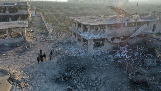 صورة للدمار في إحدى بلدات محافظة ادلب السورية