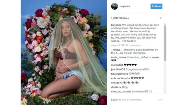Beyounce a hoton da ta sa a Instagram
