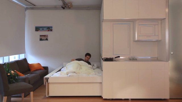 Mit Bed Transforms Into A Kitchen And Desk Bbc News