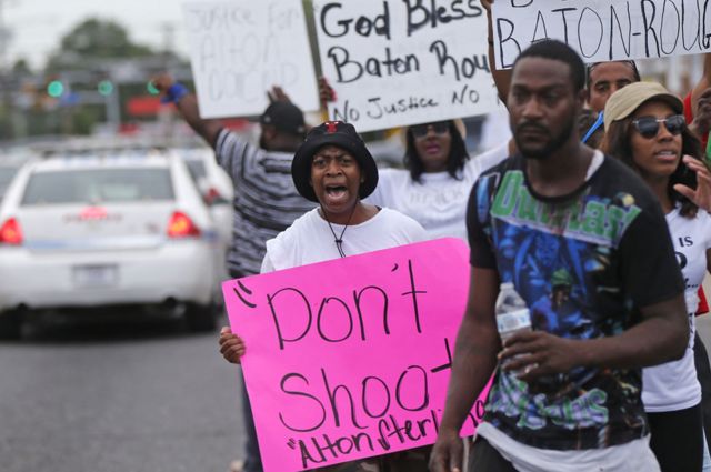 Manifestantes en Baton Rouge
