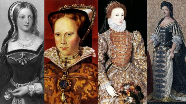 De izq. a der.: Juana I, María I, Isabel I, María II.