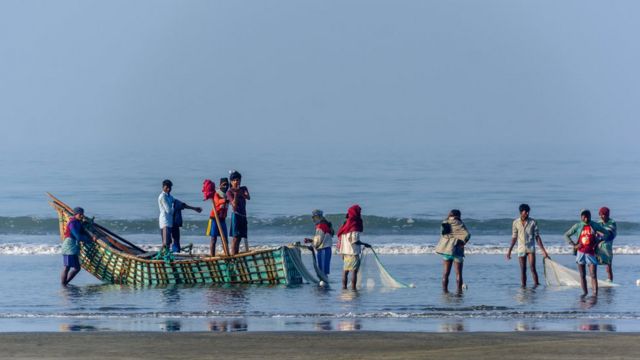 Fishermen on the beach