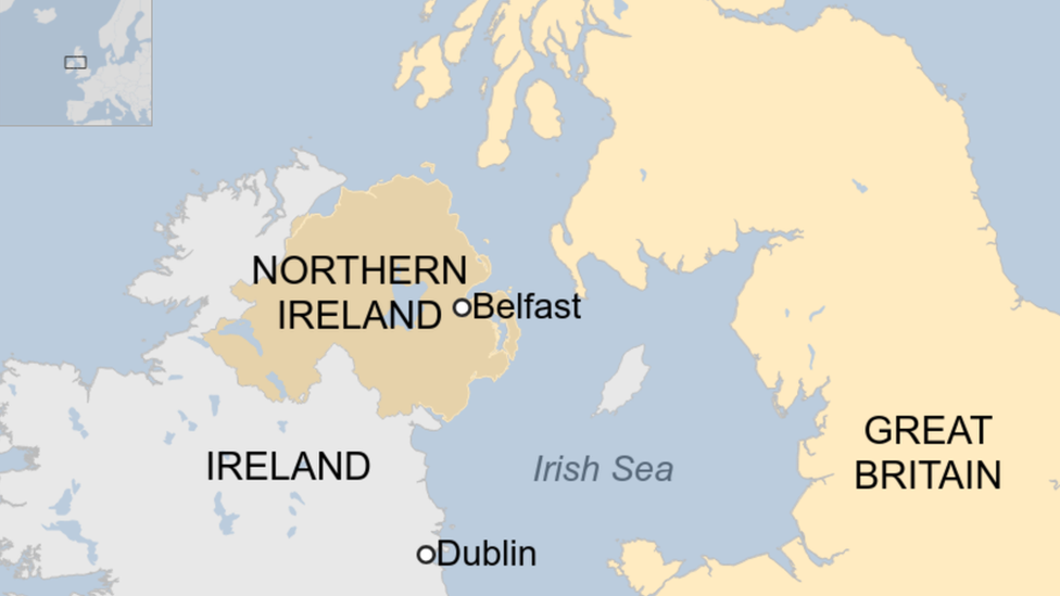 Map of Ireland, Northern Ireland and Great Britain