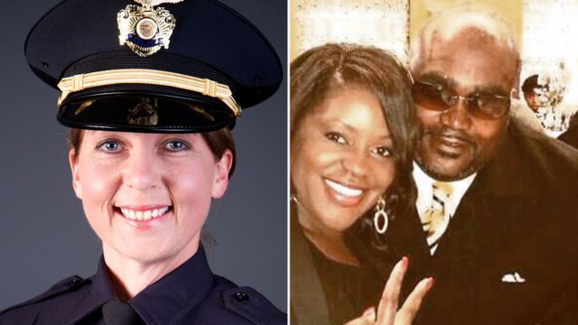Officer Betty Shelby (L) shot and killed Terence Crutcher, pictured with his twin sister