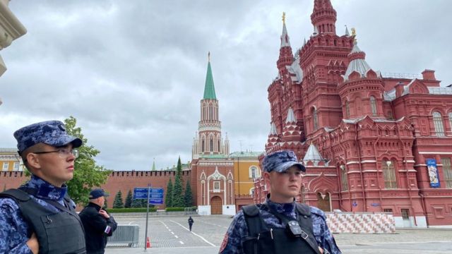 Soldados en las calles de Moscú