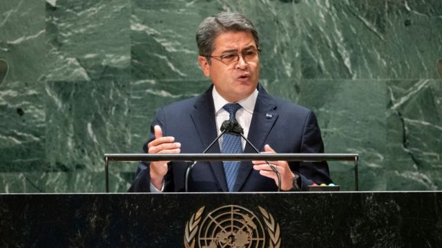 Juan Orlando Hernández ante Naciones Unidas en 2021