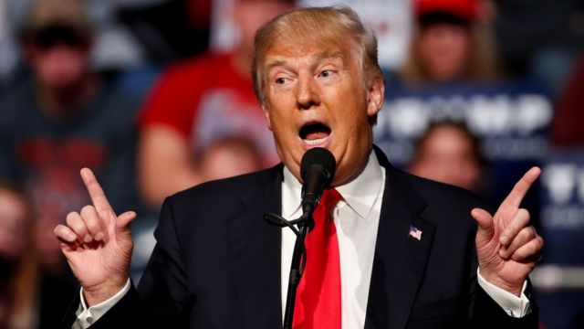 Donald Trump, igihe yavugiraga ahitwa Fort Wayne muri Indiana ku ya 1/05/2016