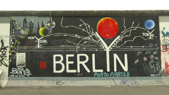 Одно из известные граффити берлинских улиц