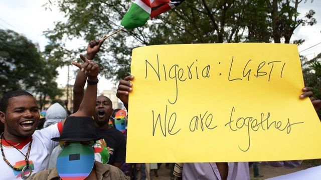 Protestas en Kenia contra la criminalización de la homosexualidad en Nigeria.