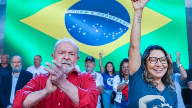 Lula em ato de campanha