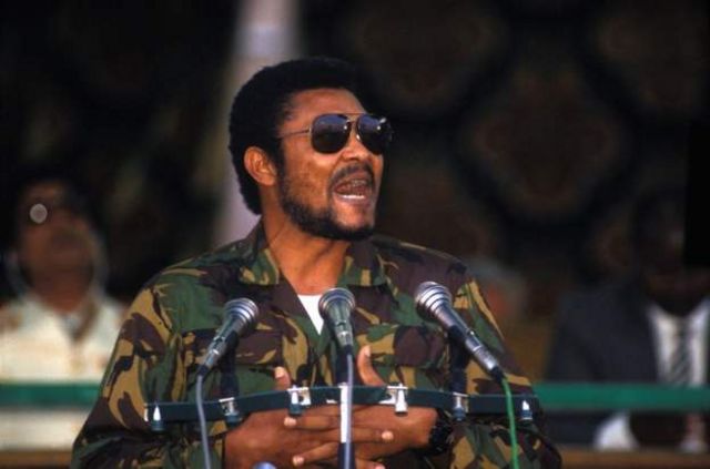 Rawlings avuga ijambo muri Libya mu 1987