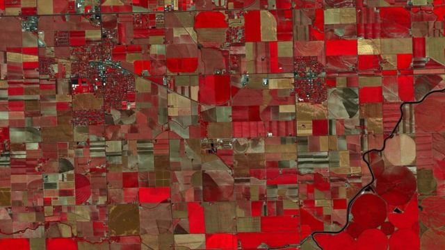 Imagem infravermelha de plantações em Idaho