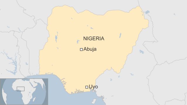 Une carte de la capitale du Nigeria, Abuja où s'est passé le drame