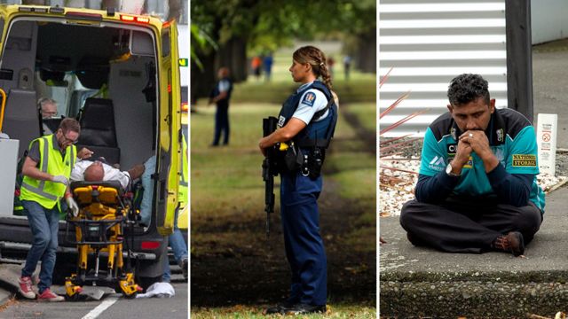 Imágenes después del ataque en Nueva Zelanda.