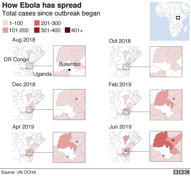How Ebola has spread
