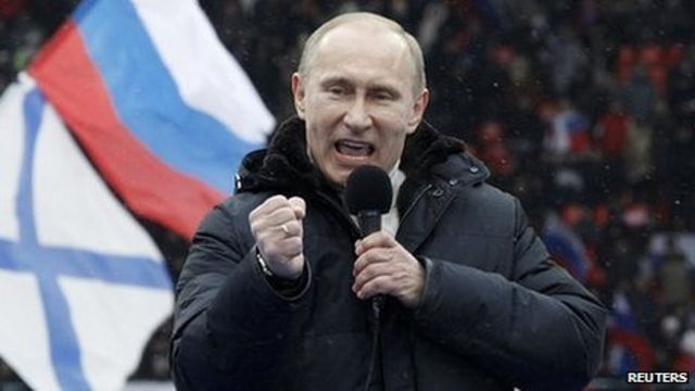 Vladimir Putin phát biểu trong một cuộc mít tinh bầu cử (23 tháng 2 năm 2012)