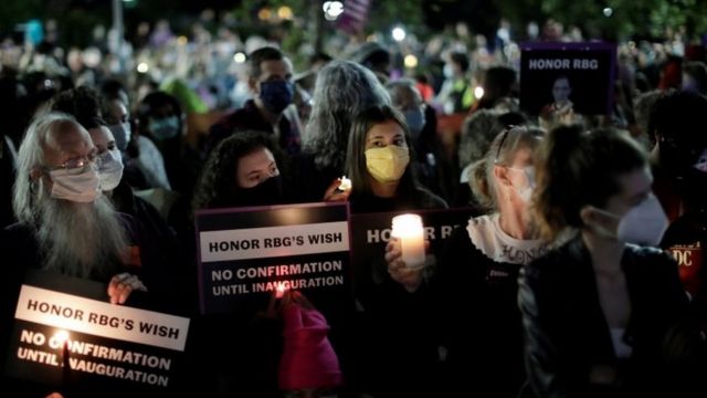 Funeral workers have been meeting in front of the Supreme Court since Friday night.