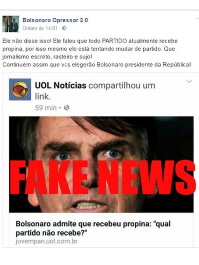 Postagem de página Bolsonaro Opressor 2.0 defendendo deputado