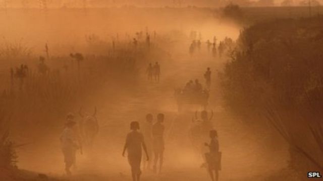 Paysage poussiéreux à Madagascar