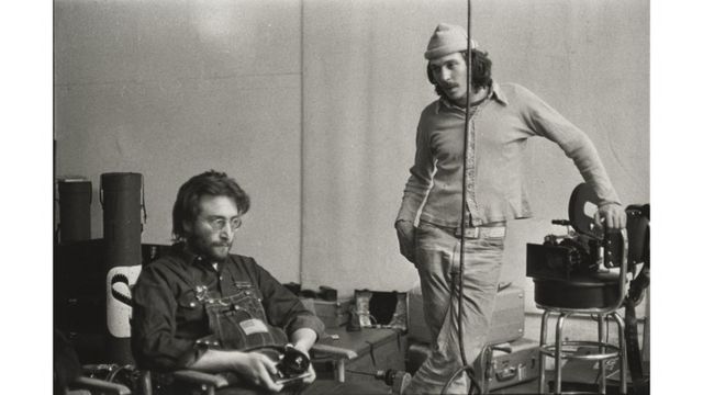 Danny Lyon (1942), John Lennon y Danny Seymour, The Bowery, New York, 1969