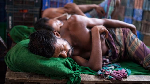 People sleeping on the street in Bangladesh