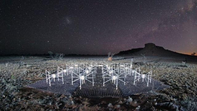The Murchison Widefield Array (MWA) telescope in outback Western Australia, used by Tyrone O'Doherty