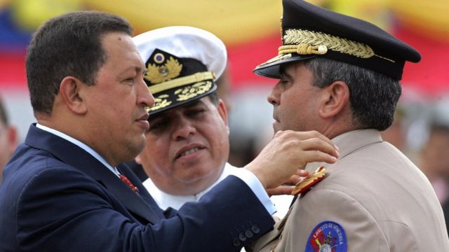 Hugo Chávez y Raúl Baduel.