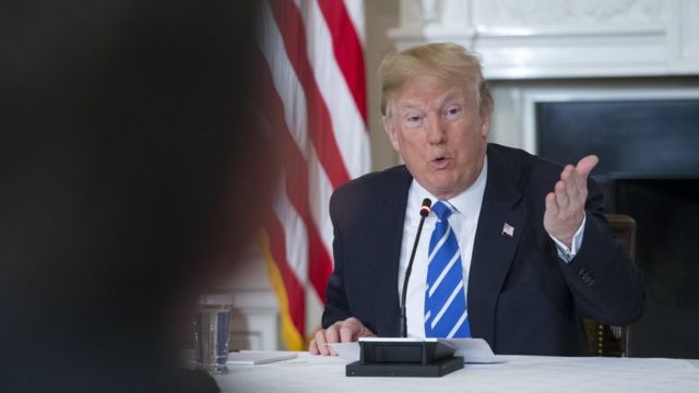 US President Donald J. Trump speaks while attending a meeting on infrastructure with State and local officials, in the State Dining Room of the White House, in Washington, DC, USA, 12 February 2018